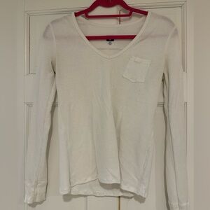 BDG Cream Ribbed Knit Top